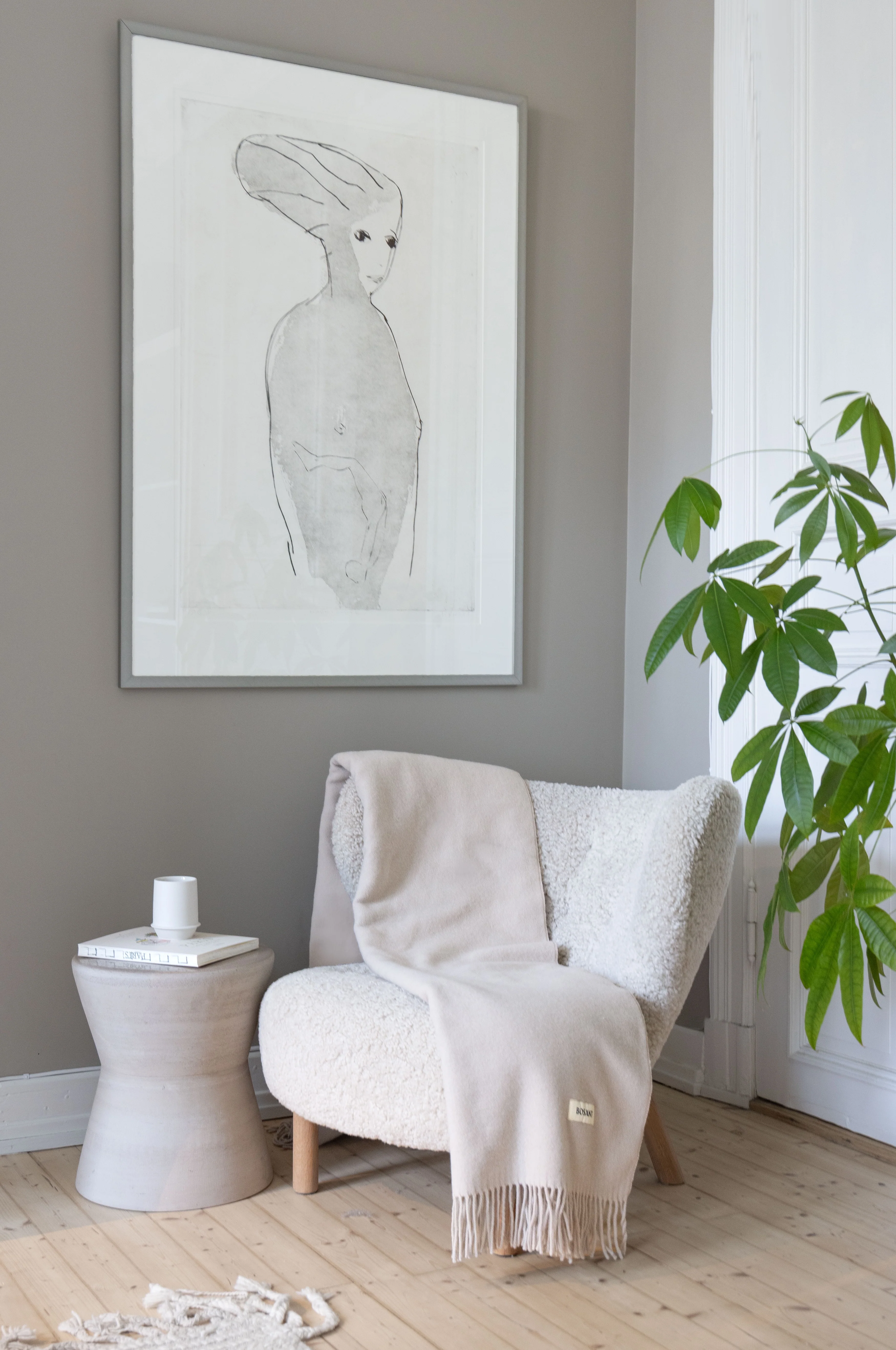 Heim Finullpledd Havre - beige
