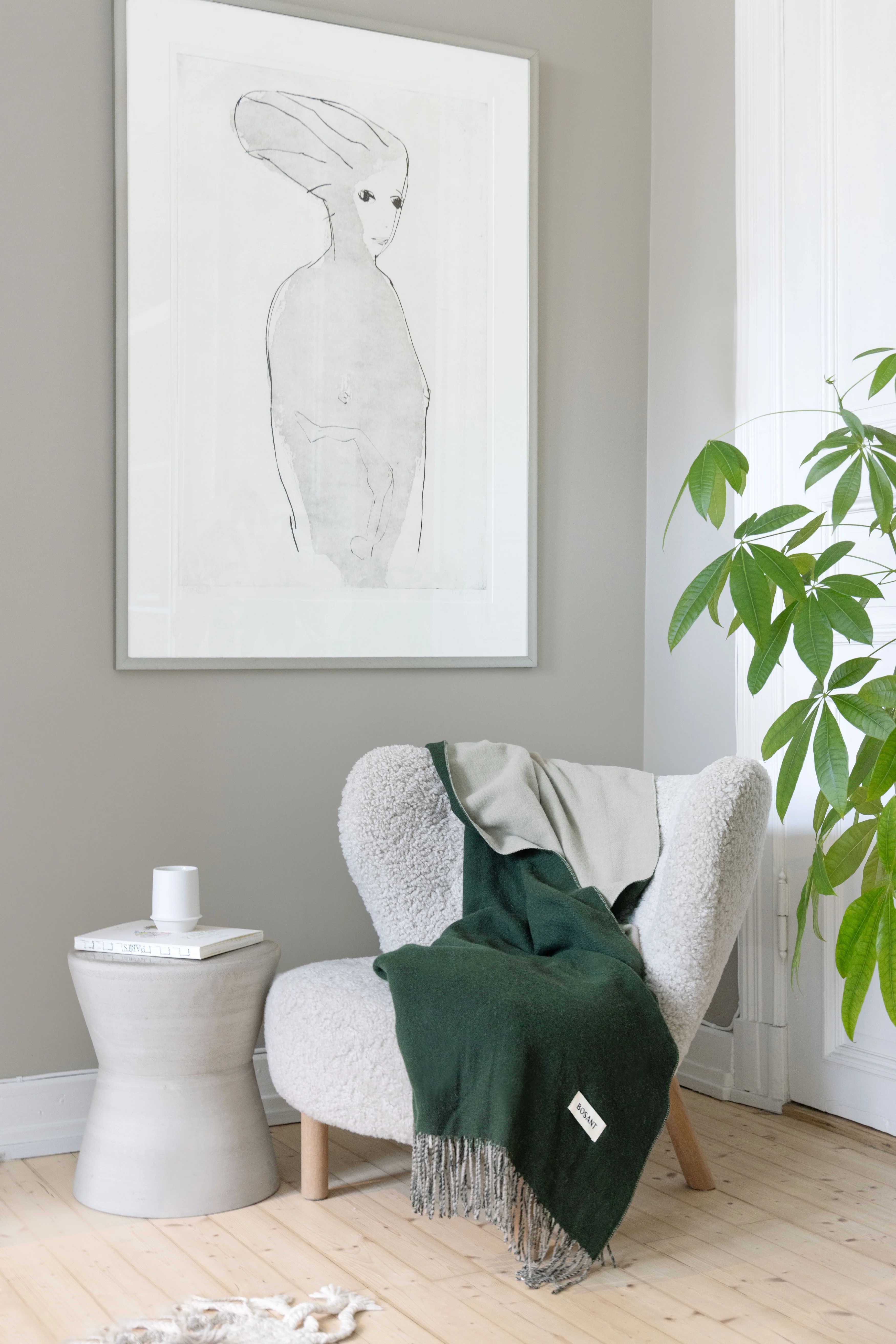 Heim Ullpledd Furu - grønn/beige